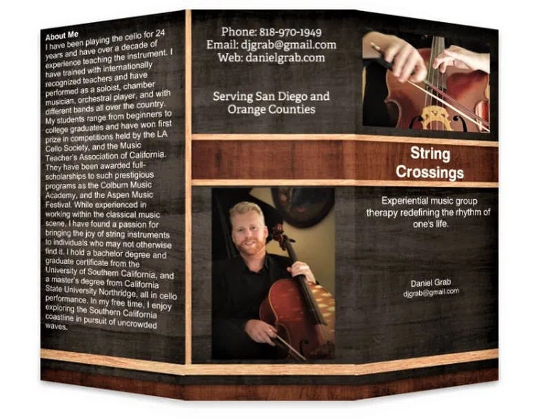 String Crossings brochure, front panels